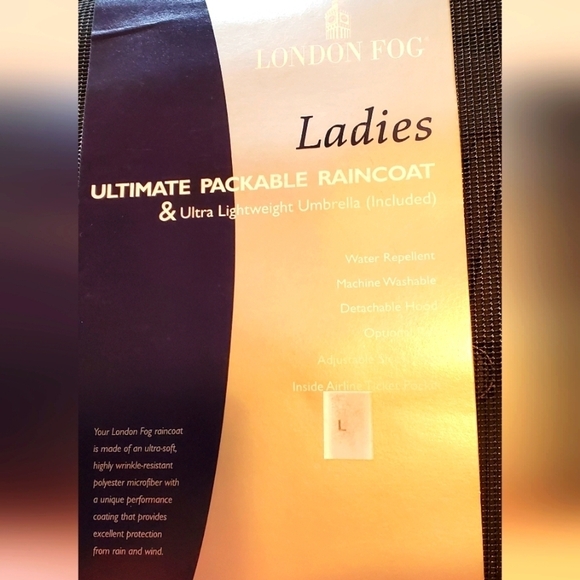 London Fog Ladies Ultimate Packable Sz. L Raincoat - Picture 1 of 10